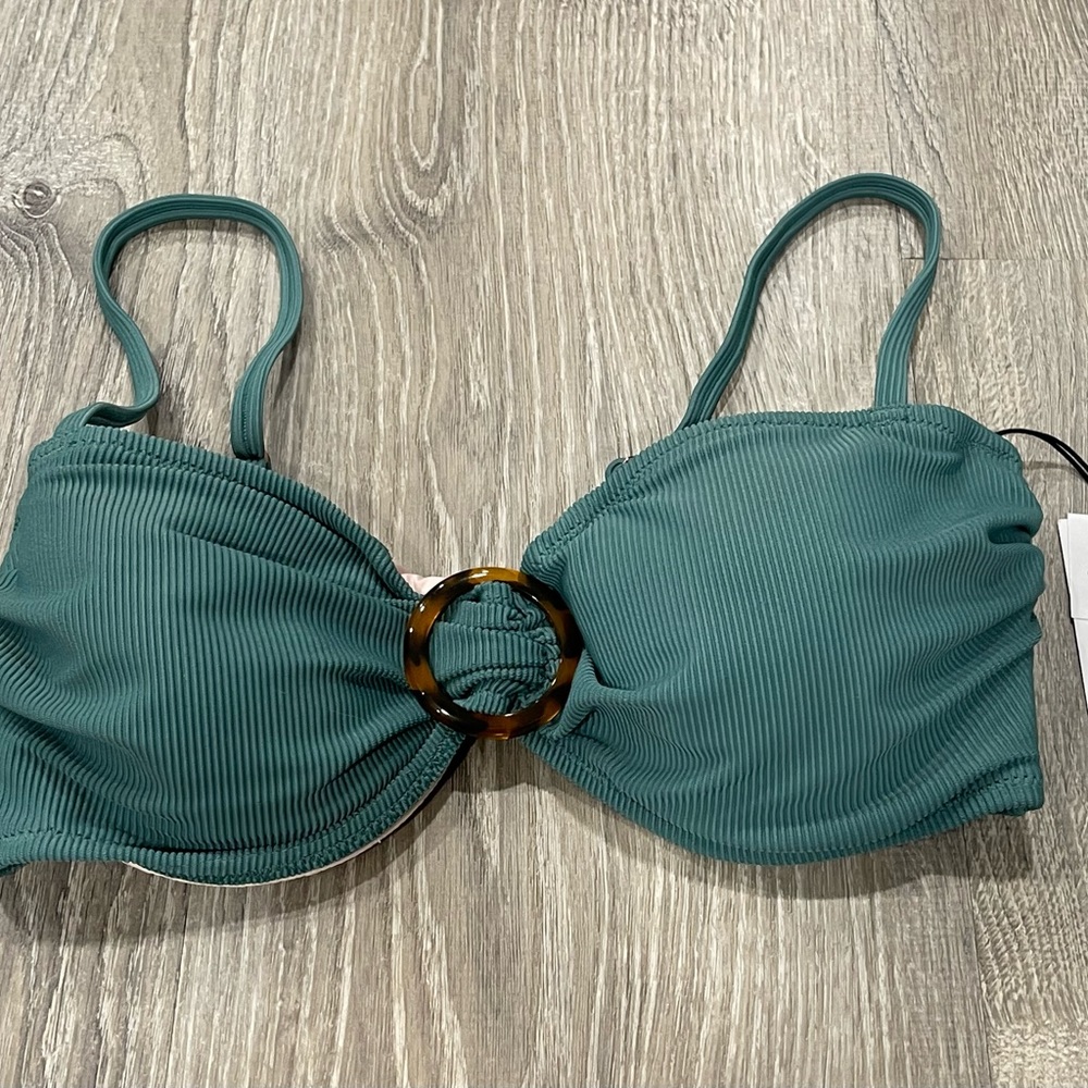 New Shade & Shore Bikini Top 34C Teal OC8